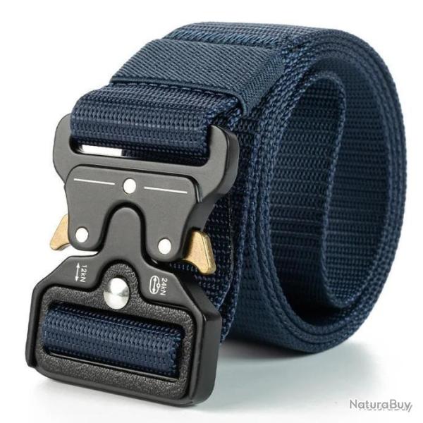 CEINTURE TACTIQUE � BOUCLE PAPILLON - BLEUE/OR - LIVRAISON GRATUITE