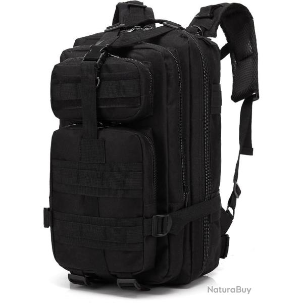 Sac  Dos Militaire Tactique 25-30L tanche Randonne Voyage Gym Pche Camping Homme et Femme Noir