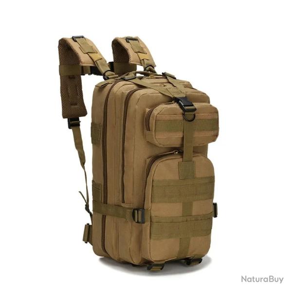 Sac  Dos Militaire Tactique 25-30L tanche Randonne Voyage Gym Pche Camping Homme et Femme Kaki