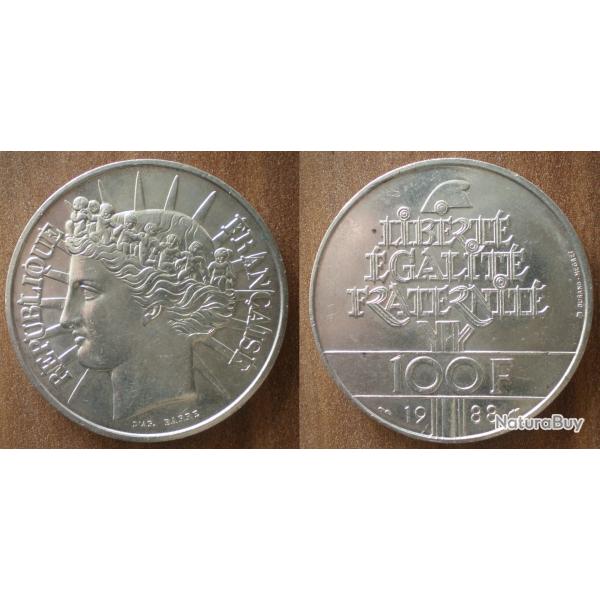 France 100 Francs 1988 Fraternit� Piece Franc Argent Frcs Frc Frs