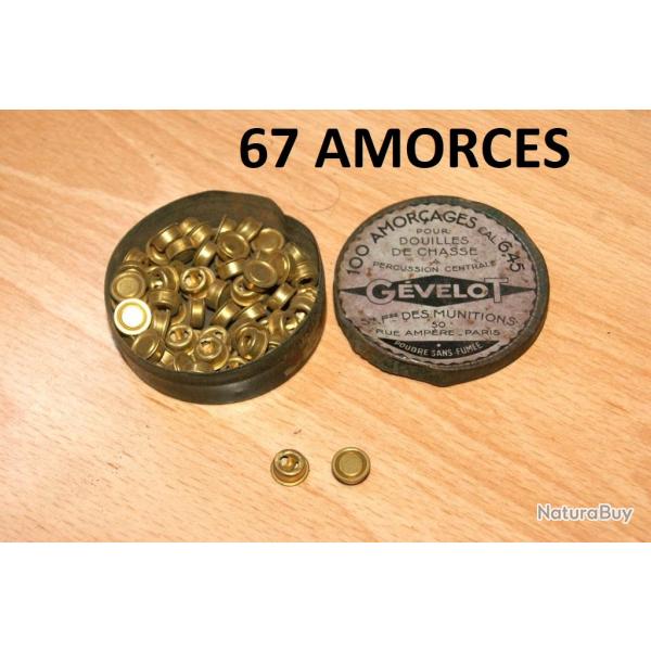 boite de 67 amorces GEVELOT 6.45 de douilles de chasse - VENDU PAR JEPERCUTE (D24B118)