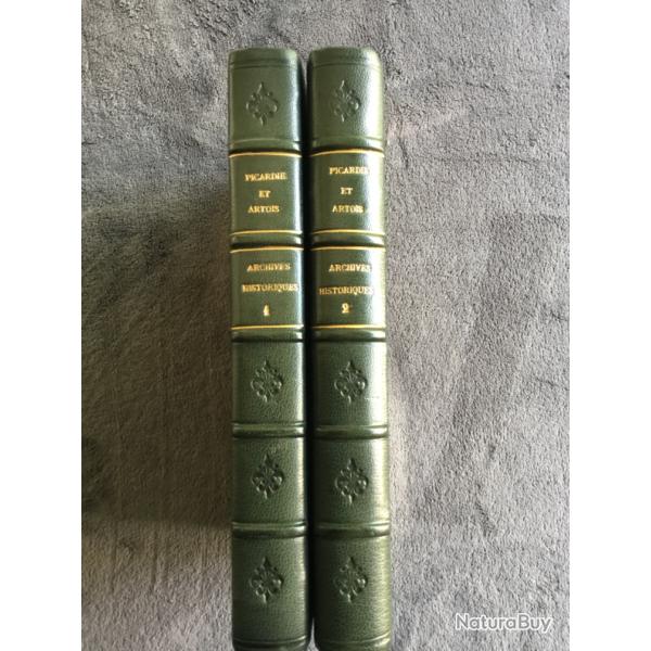 ARCHIVES HISTORIQUES DE LA PICARDIE ET DE L'ARTOIS - T 1 (1842)  T2 (1844)  - P.ROGER - REGIONALISME