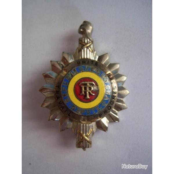 RARE INSIGNE  DEPUTE REPUBLIQUE TCHAD en argent x