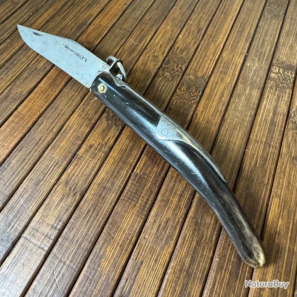 SUPERBE COUTEAU A PLAME  L'ARBALTE PLEINE CORNE XlX me SICLE EXCELLENT TAT