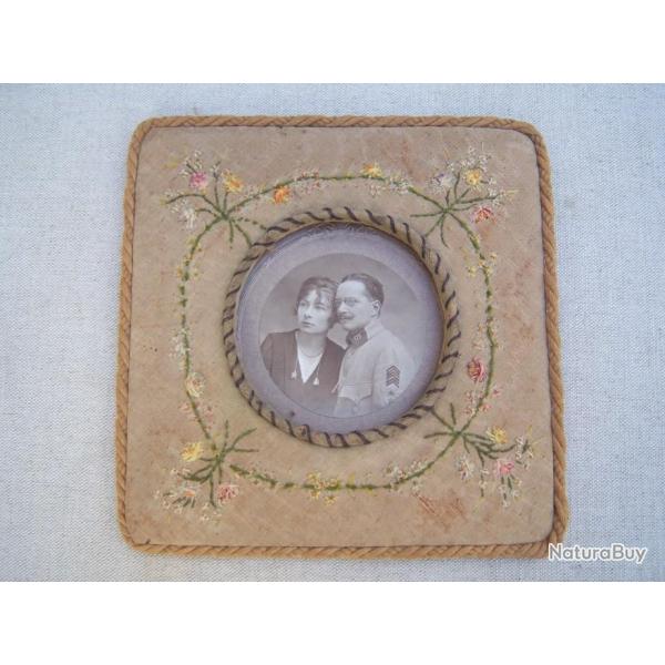 ensemble  photo poilu  + cadre marraine de guerre 1915  1914 / 1918 ww1