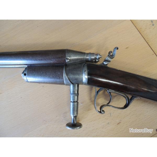 EXCEPTIONNEL et TRES RARE  fusil JUXTAPOSE systeme DESCOUTURES l'anctre du DARNE ROTARY