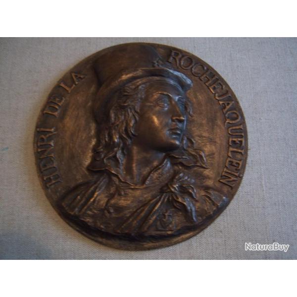 RARE bronze HENRI DE LA ROCHEJAQUELEIN Commandement Arm�e catholique et royale de Vend�e x