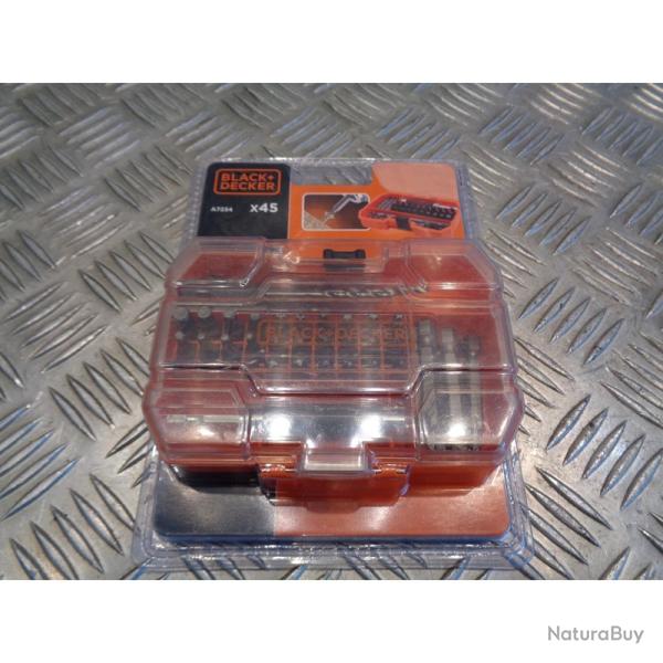 black et decker coffret 45 pieces accessoires per�age et vissage forets hss et embouts A7234