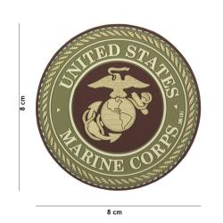 Patch 3D PVC US Marine Corps (101 Inc) Marron