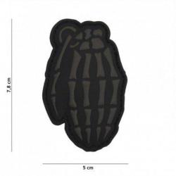 Patch 3D PVC Skull grenade (101 Inc) Noir