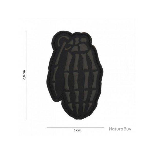Patch 3D PVC Skull grenade (101 Inc) Noir