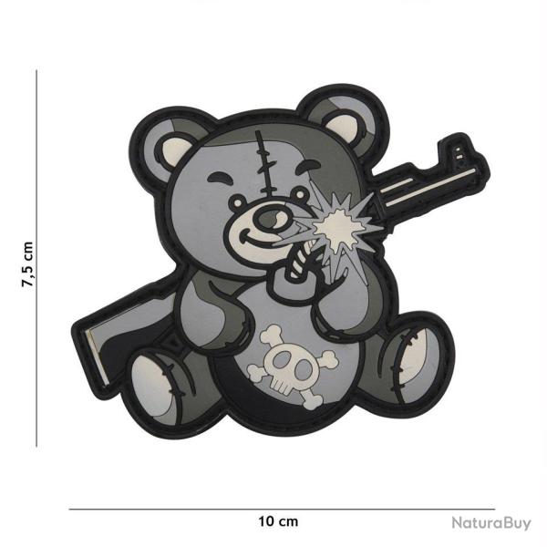 Patch 3D PVC Terror Teddy (101 Inc) Gris