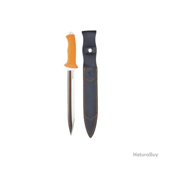 Dague Browning Omega avec manche orange fluo avec etui cuir