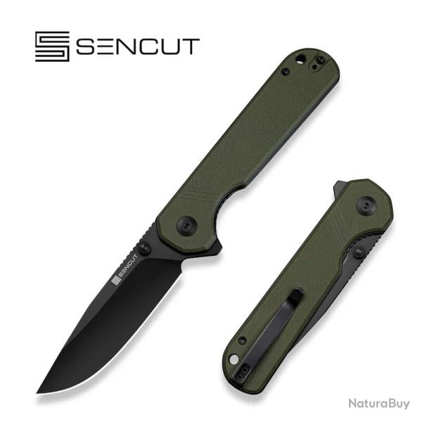 Couteau Pliant Sencut Aetheris OD Green EDC Lame Clip Point 9Cr18MoV Blk Manche G10 S240952