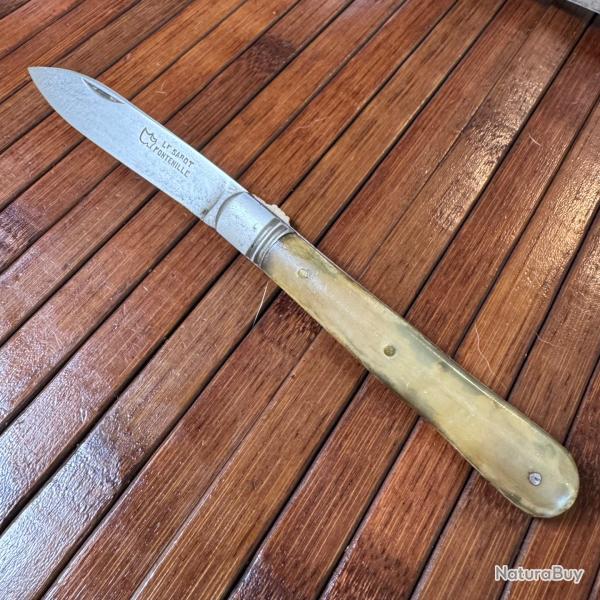 COUTEAU LE SABOT FONTENILLE PLEINE CORNE ARTISANAL FRAN�AIS ANN�E 50 VINTAGE COLLECTOR