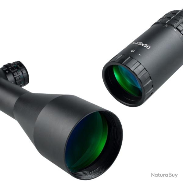 Lunette de tir 5-25x50 FFP pour calibre jusqu'� .308 avec colliers aux choix