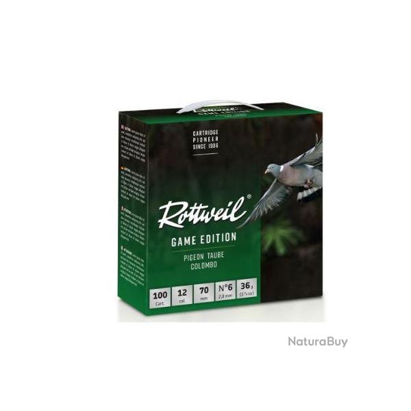 ROTTWEIL Cartouches de chasse Game edition pigeon - par boite de 25  20  / 70  30g