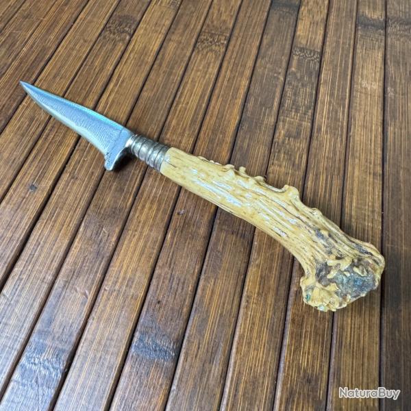 NICKER COUTEAU DE CHASSE TRADITIONNEL ALLEMAND  BOIS DE CHEVREUIL ANN�E 1900/1915 WW1