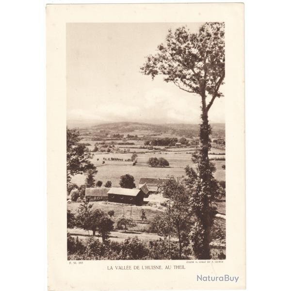 TIRAGE DE CLICH TYPE GRAVURE - COMPAGNIE ARIENNE FRANAISE - LA VALLE DE L'HUISNE, AU THEIL