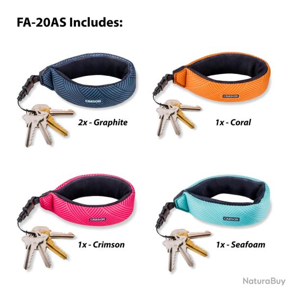 CARSON 5 Bracelets porte-cls flottants assorti