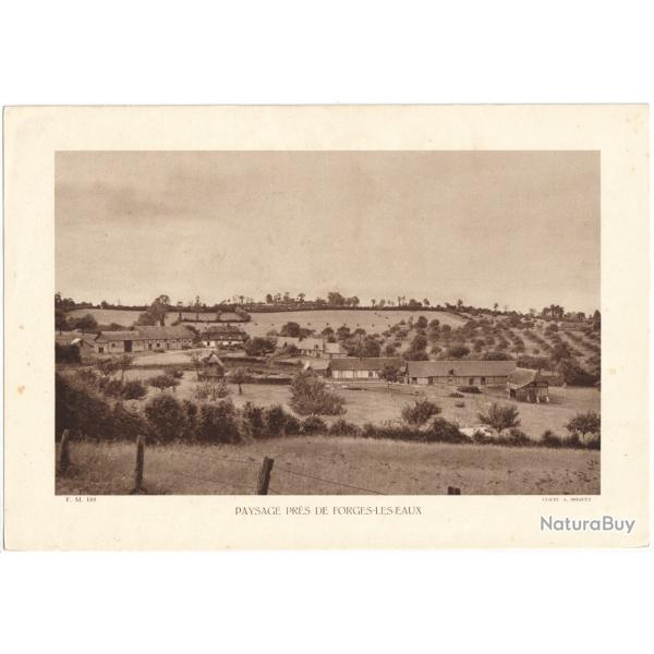 TIRAGE DE CLICH TYPE GRAVURE - COMPAGNIE ARIENNE FRANAISE - PAYSAGE PRS DE FORGES-LES-EAUX