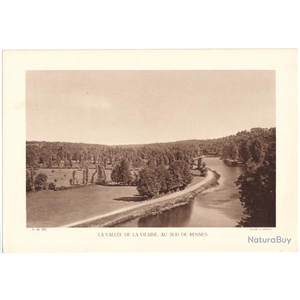 TIRAGE DE CLICH TYPE GRAVURE - COMPAGNIE ARIENNE FRANAISE - LA VALLE DE LA VILAINE, SUD RENNES