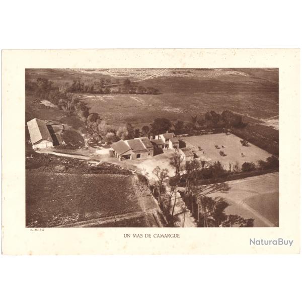 TIRAGE DE CLICH TYPE GRAVURE - COMPAGNIE ARIENNE FRANAISE - UN MAS DE CAMARGUE
