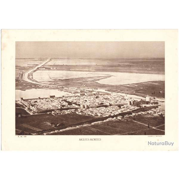 TIRAGE DE CLICH TYPE GRAVURE - COMPAGNIE ARIENNE FRANAISE - AIGUES-MORTES