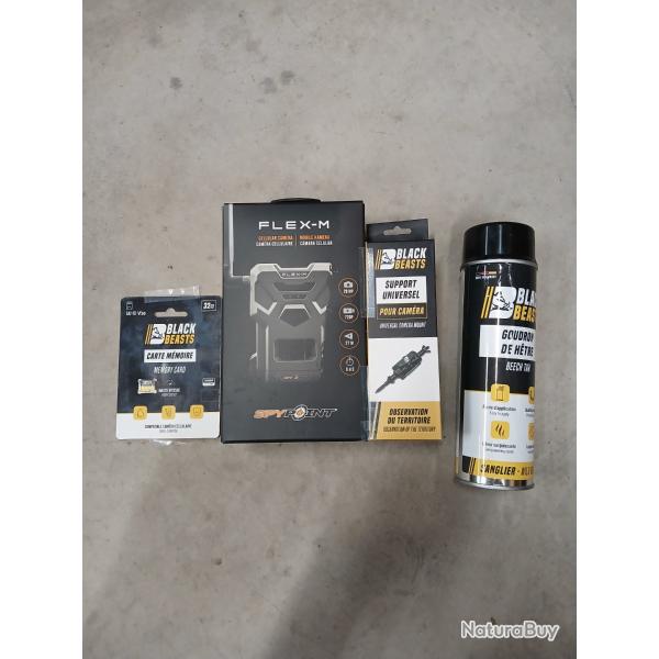 Pack flex-m + support camra + carte 32 gb + bombe Black beasts  goudron de htre