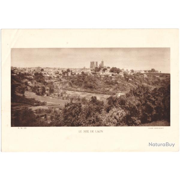 TIRAGE DE CLICH TYPE GRAVURE - COMPAGNIE ARIENNE FRANAISE - LE SITE DE LAON