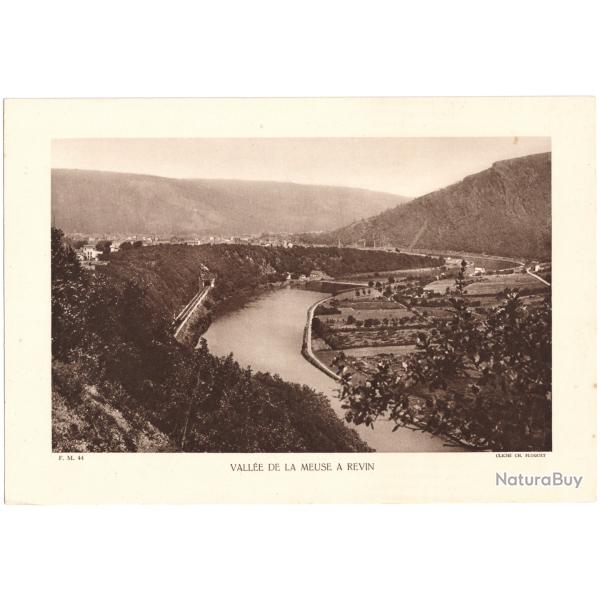 TIRAGE DE CLICH TYPE GRAVURE - COMPAGNIE ARIENNE FRANAISE - VALLE DE LA MEUSE  REVIN