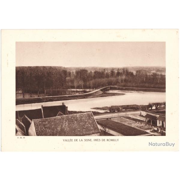 TIRAGE DE CLICH TYPE GRAVURE - COMPAGNIE ARIENNE FRANAISE - VALLE DE LA SEINE, PRS DE ROMILLY