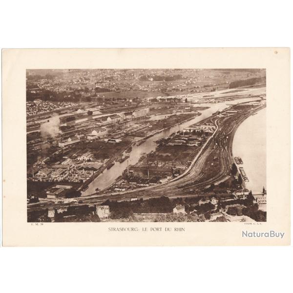 TIRAGE DE CLICH TYPE GRAVURE - COMPAGNIE ARIENNE FRANAISE - STRASBOURG : LE PORT DU RHIN