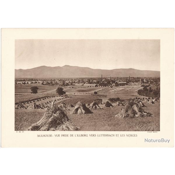 TIRAGE DE CLICH TYPE GRAVURE - COMPAGNIE ARIENNE FRANAISE - MULHOUSE : LUTTERBACH ET LES VOSGES