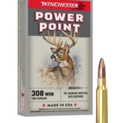 MUNITIONS WINCHESTER CALIBRE 308 WIN POWER POINT 180gr - 11.7g x20
