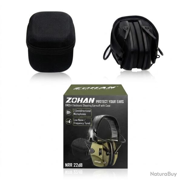 Casque Antibruit Tir Protection Auditive Electronique 22dB R�duction Bruit Amplification Sons Noir