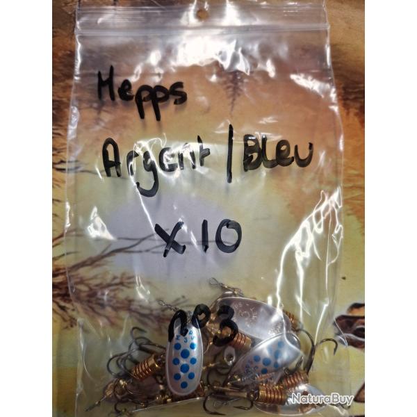 CUILLERE DE PECHE MEPPS AGLIA  ARGENT / BLEU X10 N�3