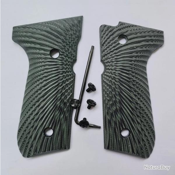 Plaquettes Beretta 92 / M9 / 96 / 98 - Alu Sunburst VERT - SKX INDUSTRIES