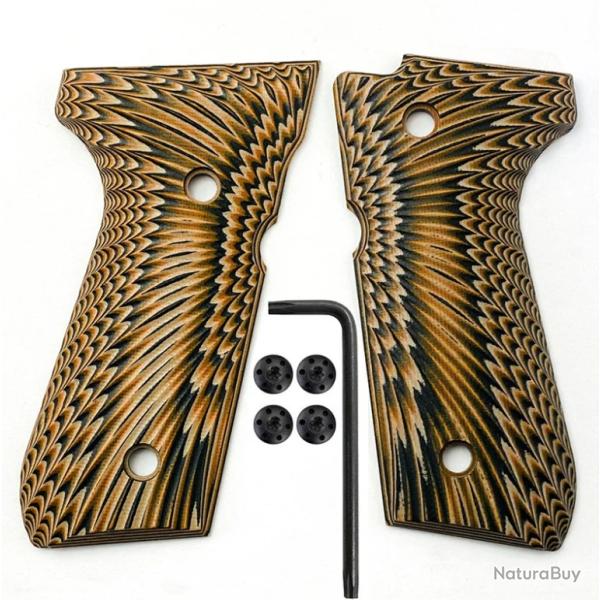 Plaquettes Beretta 92 / M9 / 96 / 98 - Alu Sunburst GOLD - SKX INDUSTRIES