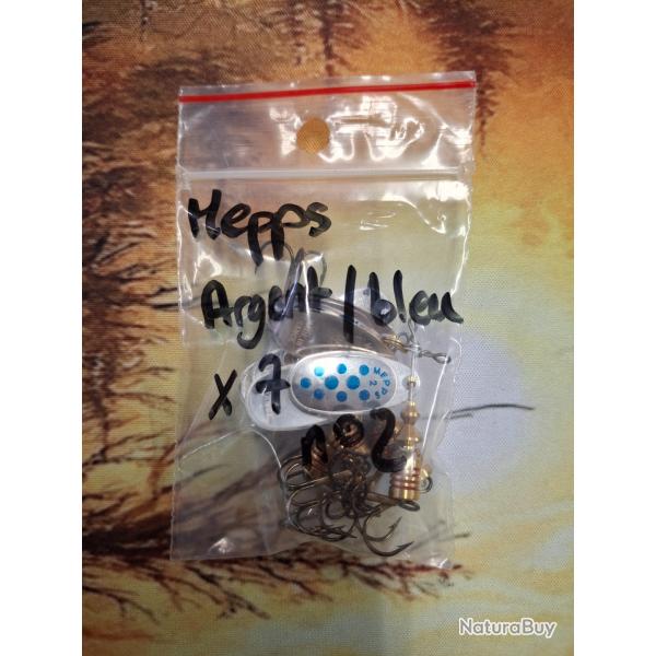 CUILLERE DE PECHE MEPPS AGLIA  ARGENT / BLEU X7 N�2