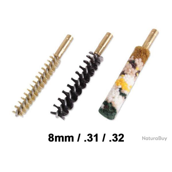 Lot de 3 couvillons de nettoyage calibre 8mm (8x57JRS, 8x60S, 8 LEBEL, etc...) / .31 / .32