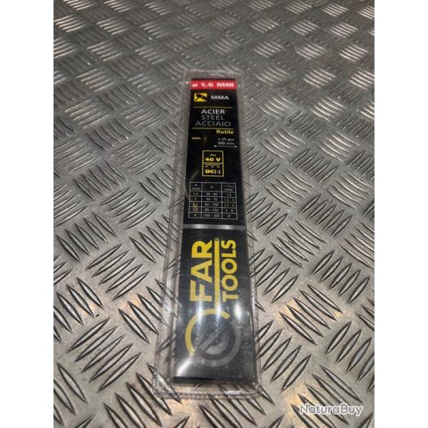 25 baguette electrode soudure rutile acier diam 1,6 mm far tools