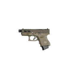 Pistolet Glock Zaffiri Custom 26 Gen 3 Zps.2 Od Green/Rmr - Canon Filet&eacute; Noir 9X19
