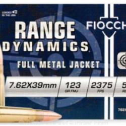 Cartouches FIOCCHI 7.62x39mm FMJ 123grs - Boite de 50