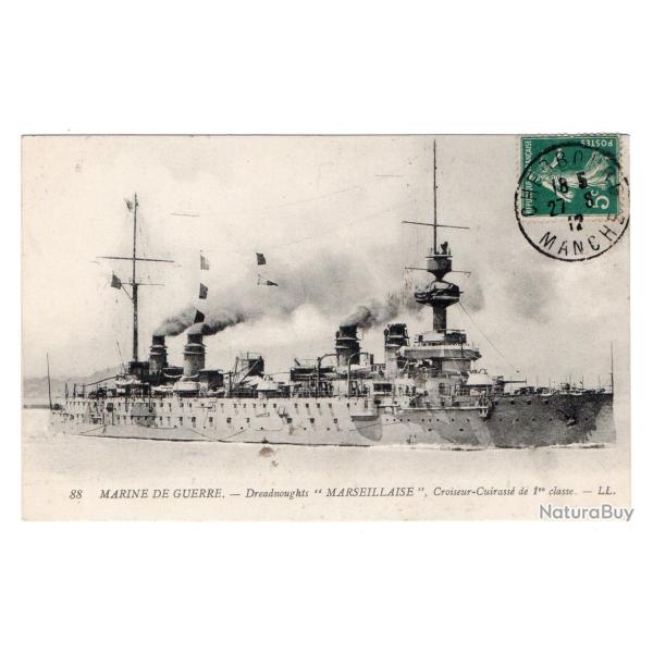 CPA - MARINE DE GUERRE -Dreadnoughts " MARSEILLAISE " Croiseur-Cuirasse de 1 er classe N�3389