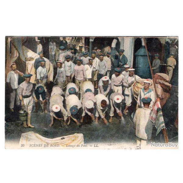 CPA -Marine Militaire - SC�NES DE BORD-Lavage du Pont N�3393