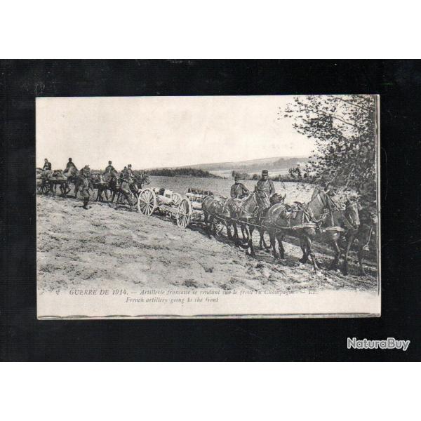 guerre de 1914 artillerie fran�aise se rendant sur le front en champagne