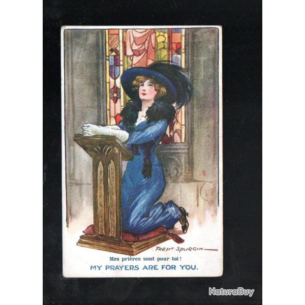 carte postale patriotique anglaise , mes pri�res sont pour toi