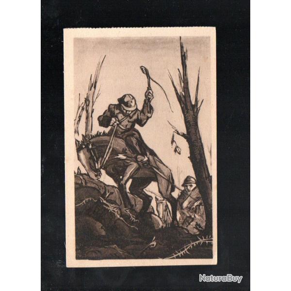 carte postale patriotique soldats de verdun l'artilleur