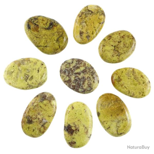 Galet plat opale verte - A l'unit�